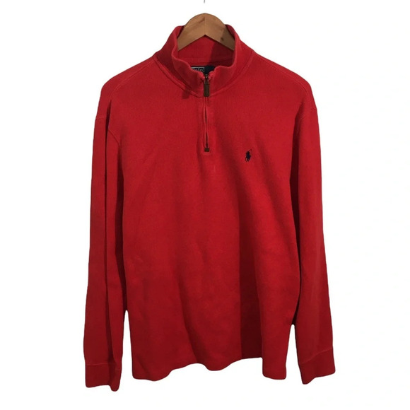 Mens POLO Ralph Lauren Designer Half Zip Pullover Sweater L - Picture 1 of 4